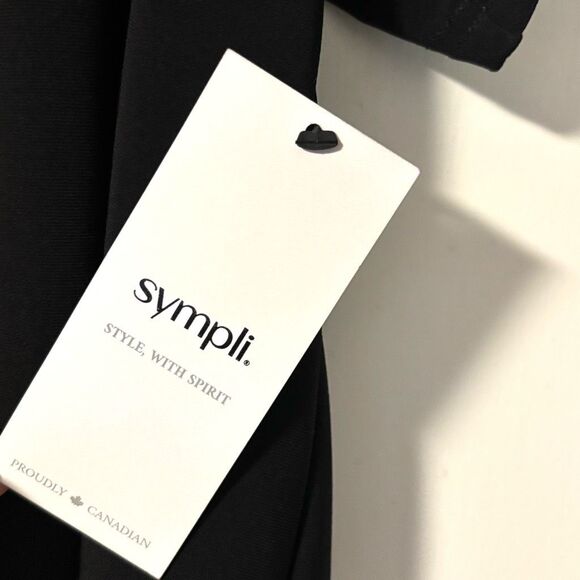 Sympli 16 NEW black deep U trapeze top short cap sleeve blouse - Picture 7 of 11